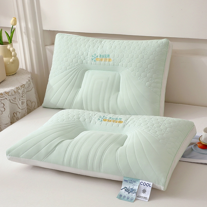 91家纺网 家纺一手货源 找家纺 （总）金牛枕芯 2025新款刺绣冰丝乳胶枕枕头枕芯简约纯色枕芯