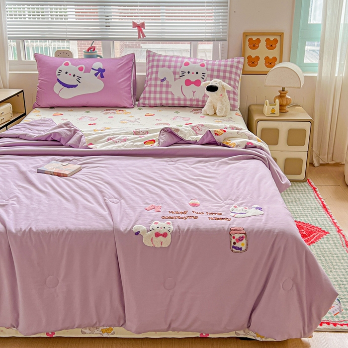 91家纺网 家纺一手货源 找家纺 一霖家纺 2025新款高克重云朵毛巾绣夏被 糖果罐头