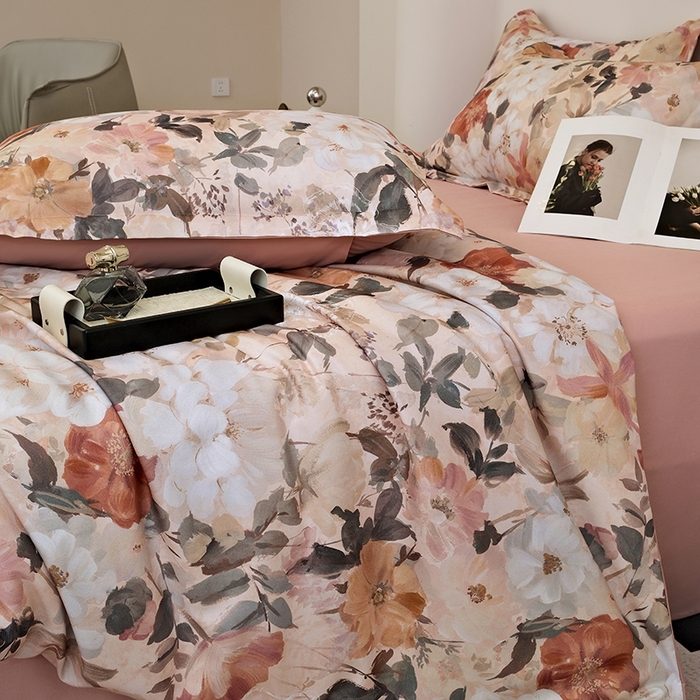 91家纺网 家纺一手货源 找家纺 典雅家纺 2025新款艾阳暖棉印花四件套 梦巴黎