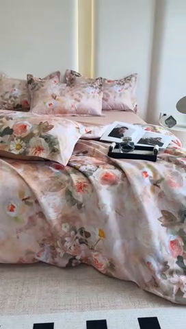 91家纺网 家纺一手货源 找家纺 典雅家纺 2025新款艾阳暖棉印花四件套 繁花似锦