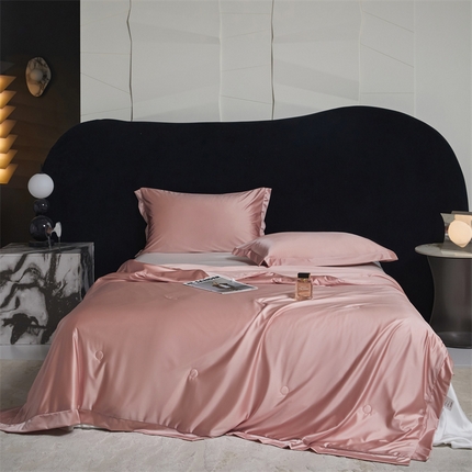 91家纺网 家纺一手货源 找家纺 （总）头等舱  2025新款水光缎冰肌锦氨A类可水洗100%有机榨蚕丝夏被带礼盒