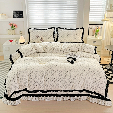 91家纺网 家纺一手货源 找家纺 （总）一比一家纺 2025新款赫本风床盖系列四件套