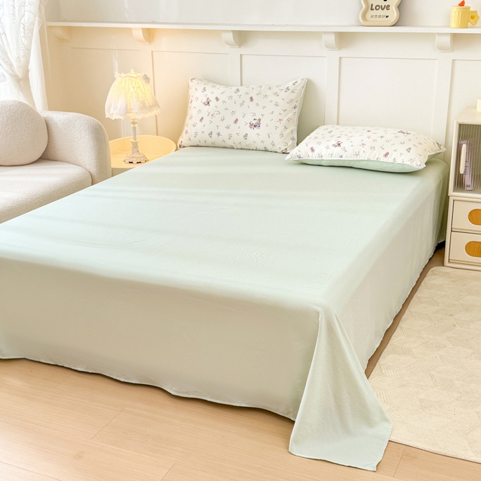 91家纺网 家纺一手货源 找家纺 仁凯家纺 2025新款A类针织棉双层纱100%新疆棉花花边夏凉被四件套（包检测）（提供买家秀） 花海