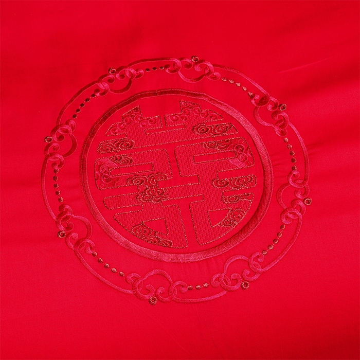 91家纺网 家纺一手货源 找家纺 洽想家 2025新款全棉刺绣婚庆四件套多件套（控价销售最低不低于288元） 龙凤瑞彩（本线绣）