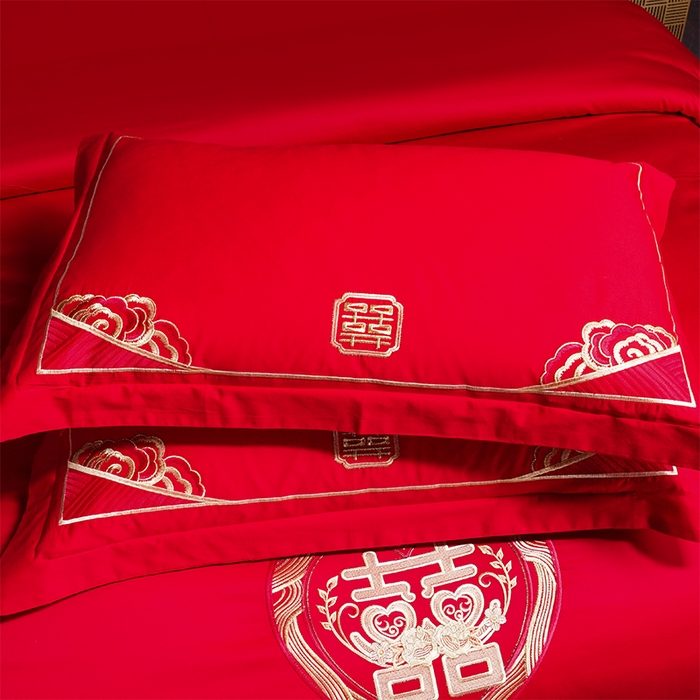 91家纺网 家纺一手货源 找家纺 洽想家 2025新款全棉刺绣婚庆四件套多件套（控价销售最低不低于288元） 满园春色