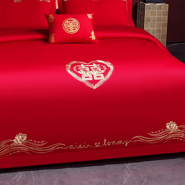 91家纺网 家纺一手货源 找家纺 洽想家 2025新款全棉刺绣婚庆四件套多件套（控价销售最低不低于288元） 满园春色