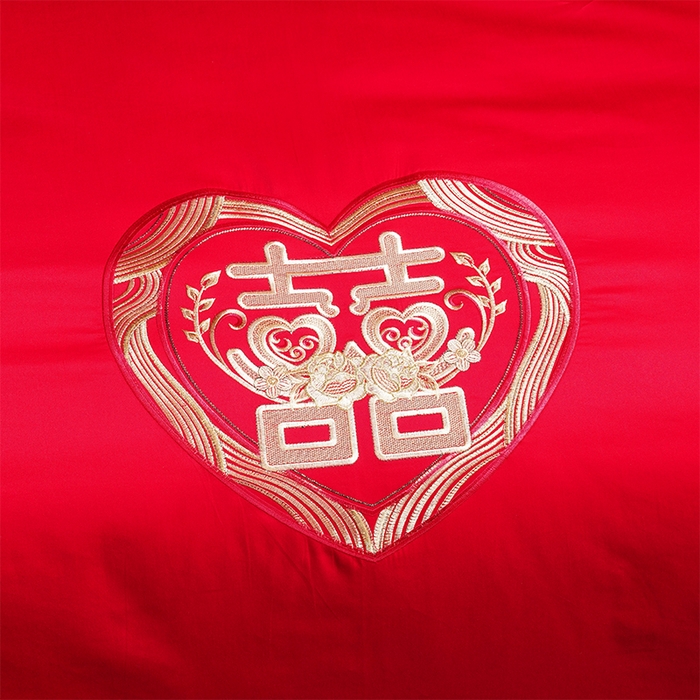 91家纺网 家纺一手货源 找家纺 洽想家 2025新款全棉刺绣婚庆四件套多件套（控价销售最低不低于288元） 满园春色