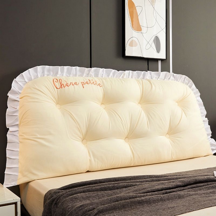 91家纺网 家纺一手货源 找家纺 （总）碧尔家居2025新款加高宿舍床头靠垫卧室床上靠枕米黄榻榻米软包长条靠背绑带拆洗-韩版