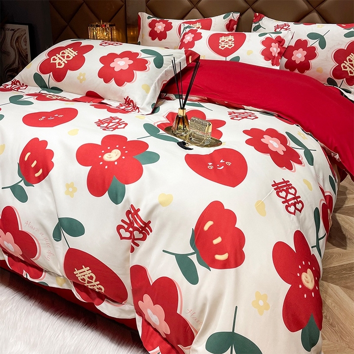 91家纺网 家纺一手货源 找家纺 （总）洽想家 2025新款磨毛婚庆四件套多件套