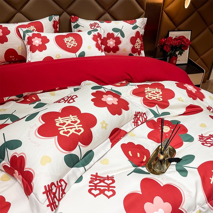 91家纺网 家纺一手货源 找家纺 （总）洽想家 2025新款磨毛婚庆四件套多件套