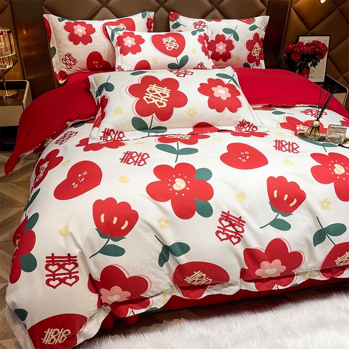 91家纺网 家纺一手货源 找家纺 （总）洽想家 2025新款磨毛婚庆四件套多件套