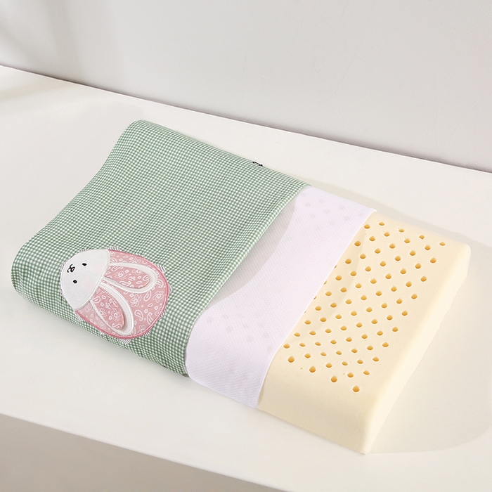 91家纺网 家纺一手货源 找家纺 贤内助家纺 2025新款全棉纯棉兔兔枕头枕头枕芯护肩枕保健枕 全棉兔兔—绿 宽30x长50x高7cm /只