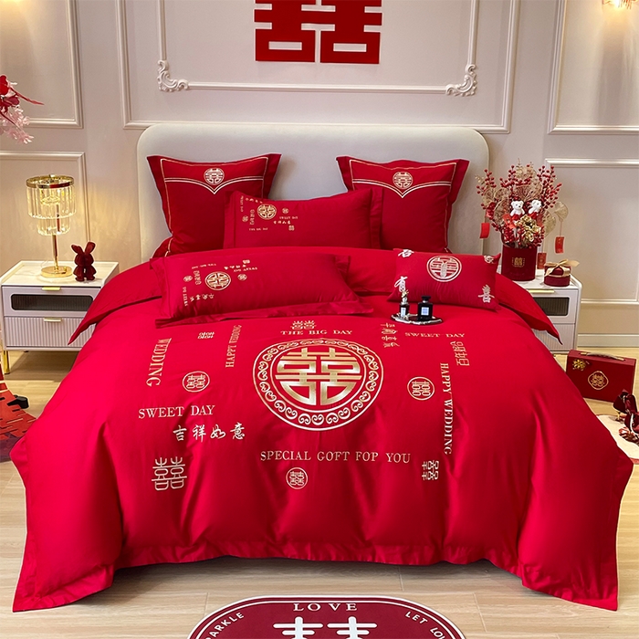 91家纺网 家纺一手货源 找家纺 （总）洽想家 2025新款磨毛婚庆四件套多件套