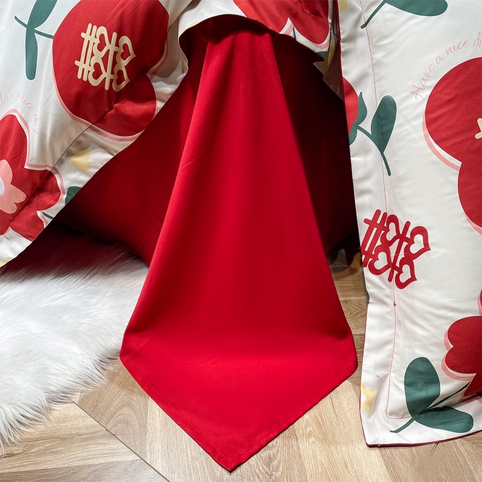 91家纺网 家纺一手货源 找家纺 洽想家 2025新款磨毛婚庆四件套多件套 花喜