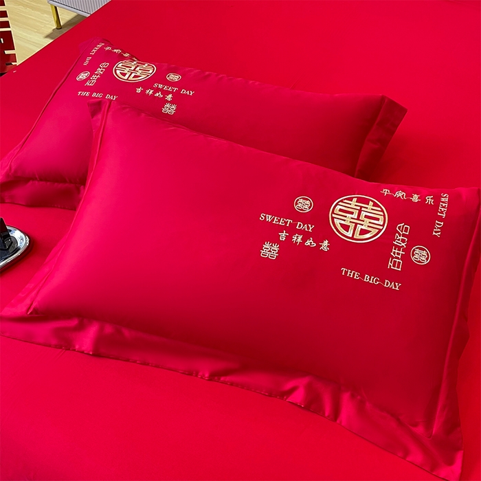 91家纺网 家纺一手货源 找家纺 洽想家 2025新款磨毛婚庆四件套多件套 良辰喜事