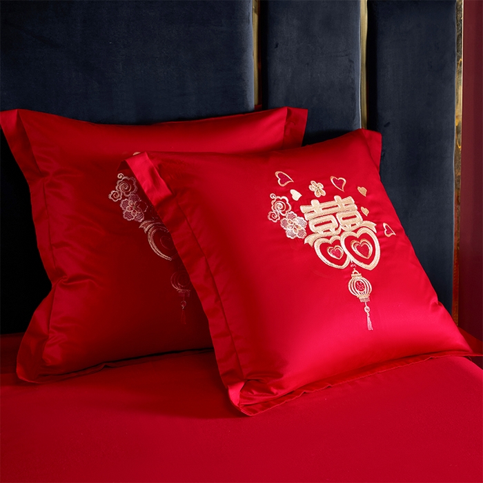 91家纺网 家纺一手货源 找家纺 洽想家 2025新款磨毛婚庆四件套多件套 吾家有喜