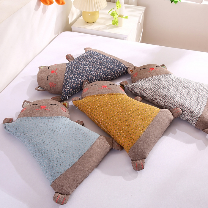 91家纺网 家纺一手货源 找家纺 贤内助家纺 2025新款全棉纯棉招财猫荞麦枕枕头枕芯护肩枕保健枕 组合图仅供参考 宽33cmx长50cmx高8-10cm/只