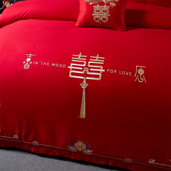 91家纺网 家纺一手货源 找家纺 洽想家 2025新款磨毛婚庆四件套多件套 缘定三生