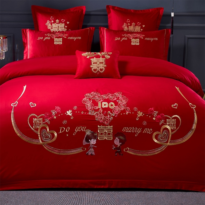 91家纺网 家纺一手货源 找家纺 洽想家 2025新款磨毛婚庆四件套多件套 情定三生