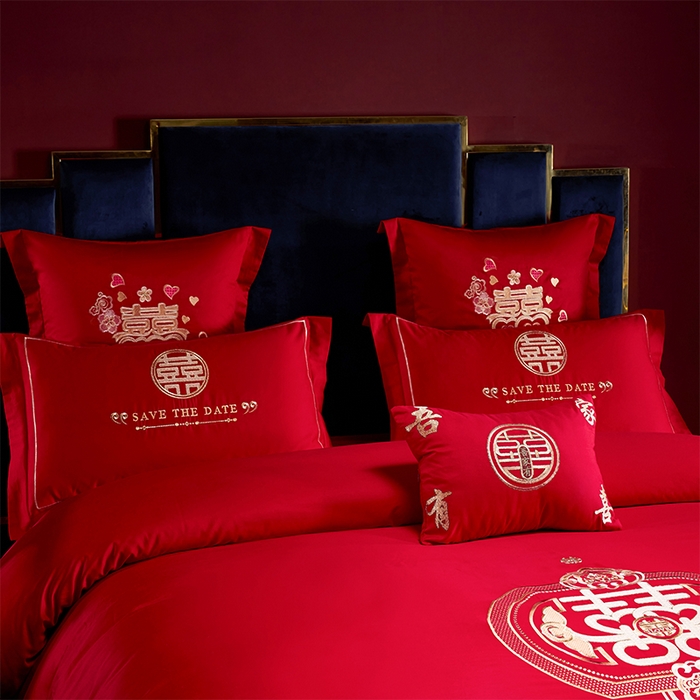 91家纺网 家纺一手货源 找家纺 洽想家 2025新款磨毛婚庆四件套多件套 天作之合