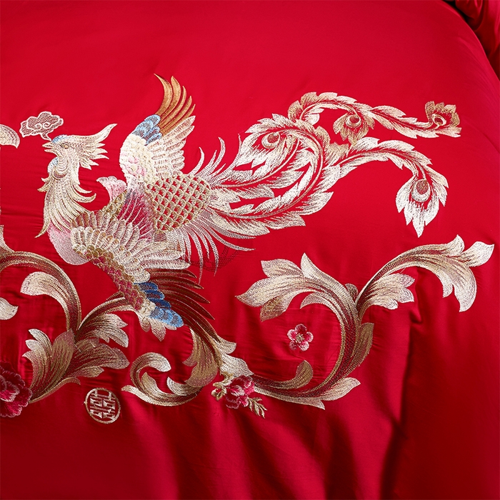 91家纺网 家纺一手货源 找家纺 洽想家 2025新款磨毛婚庆四件套多件套 龙飞凤舞