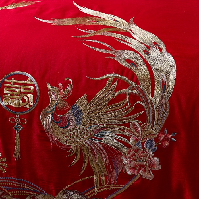 91家纺网 家纺一手货源 找家纺 洽想家 2025新款磨毛婚庆四件套多件套 龙凤双喜