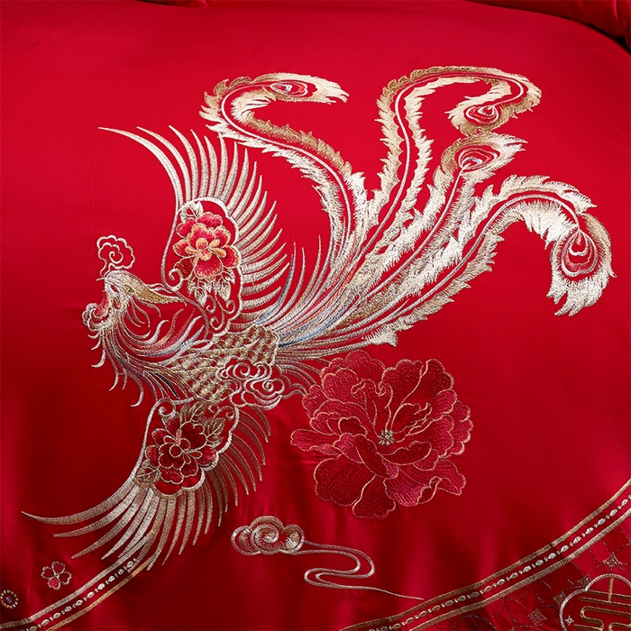 91家纺网 家纺一手货源 找家纺 洽想家 2025新款磨毛婚庆四件套多件套 龙凤御喜