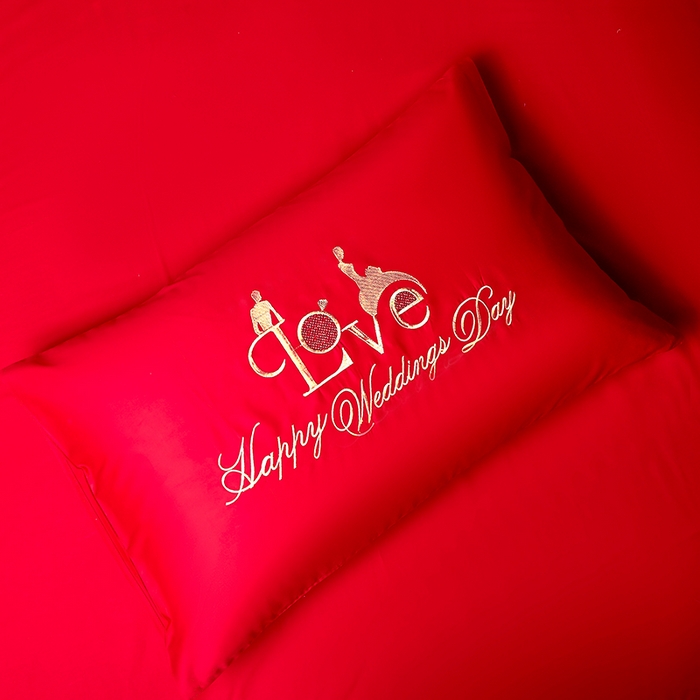 91家纺网 家纺一手货源 找家纺 洽想家 2025新款磨毛婚庆四件套多件套 执子之手