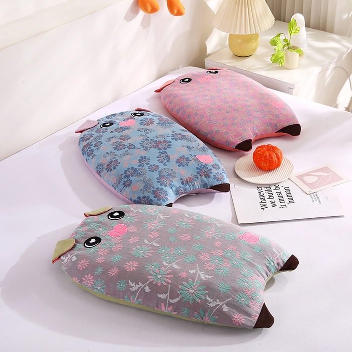 91家纺网 家纺一手货源 找家纺 贤内助家纺 2025新款全棉纯棉猪猪侠荞麦枕枕头枕芯保健枕护肩枕 组合图仅供参考 宽28x长53x高8-10/只