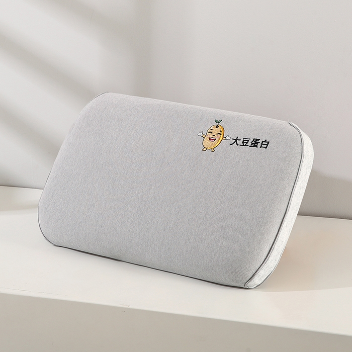 贤内助家纺 2025新款针织大豆蛋白儿童生物基枕枕芯枕头护肩枕保健枕 儿童生物基枕—灰 32x50x5cm/只