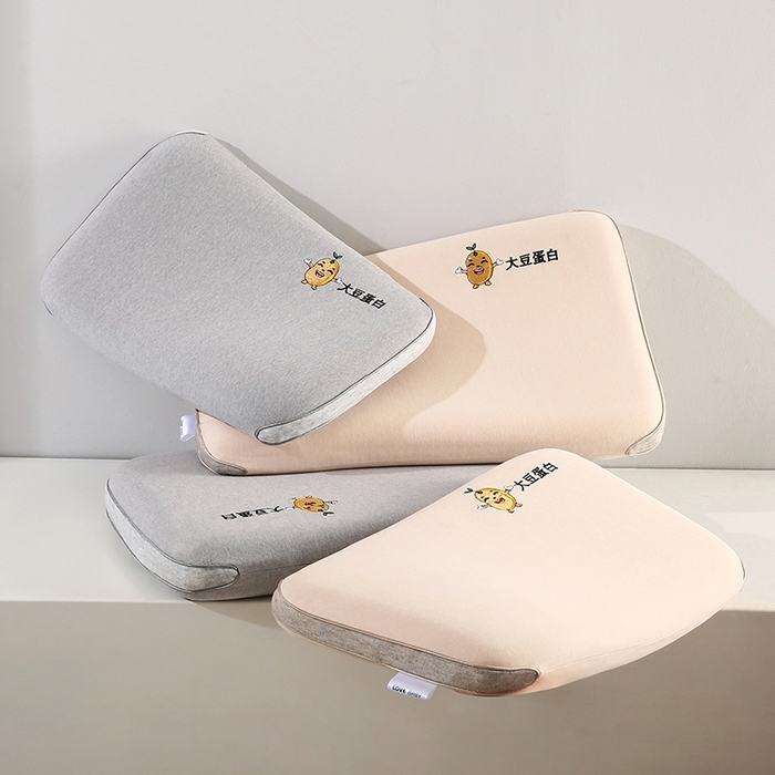 91家纺网 家纺一手货源 找家纺 贤内助家纺 2025新款针织大豆蛋白儿童生物基枕枕芯枕头护肩枕保健枕 组合图仅供参考 38x60x6cm/只