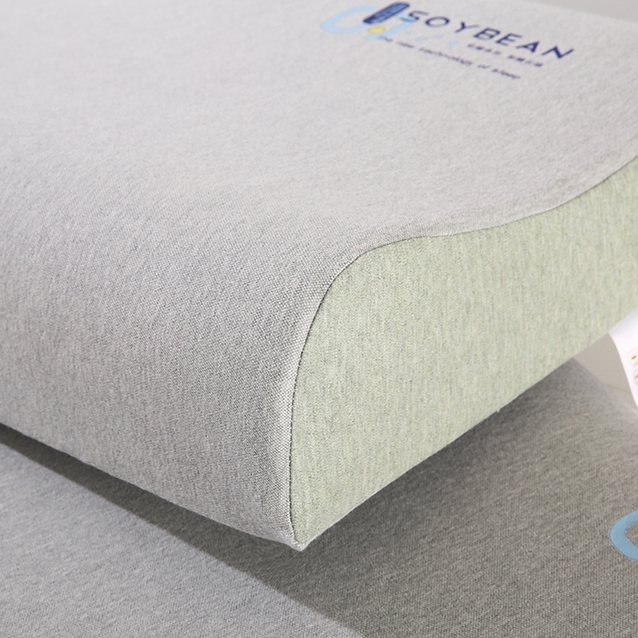 91家纺网 家纺一手货源 找家纺 贤内助家纺 2025新款针织生物基波浪枕高枕枕芯枕头护肩枕保健枕 生物基波浪枕—高枕绿边 40x60x10x12cm/只