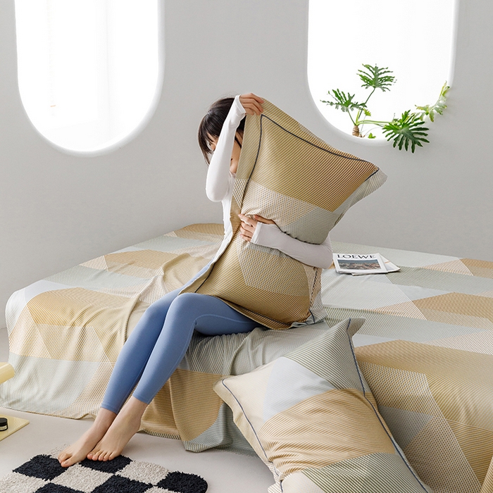 91家纺网 家纺一手货源 找家纺 （总）洽想家 2025新款100%纯竹纤维凉席竹席冰丝席三件套空调席凉感席竹纤维软席子三件套