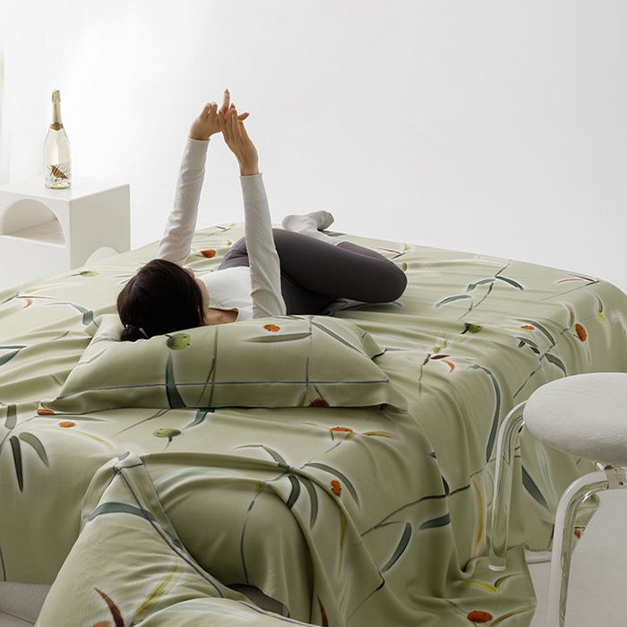 91家纺网 家纺一手货源 找家纺 （总）洽想家 2025新款100%纯竹纤维凉席竹席冰丝席三件套空调席凉感席竹纤维软席子三件套