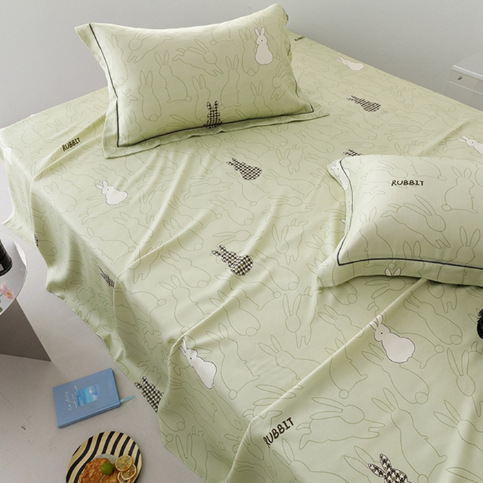 91家纺网 家纺一手货源 找家纺 洽想家 2025新款100%纯竹纤维凉席竹席冰丝席三件套空调席凉感席竹纤维软席子三件套 宝贝兔 绿