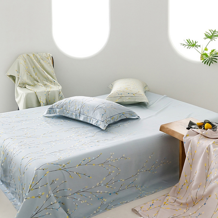 91家纺网 家纺一手货源 找家纺 洽想家 2025新款100%纯竹纤维凉席竹席冰丝席三件套空调席凉感席竹纤维软席子三件套 春意 兰