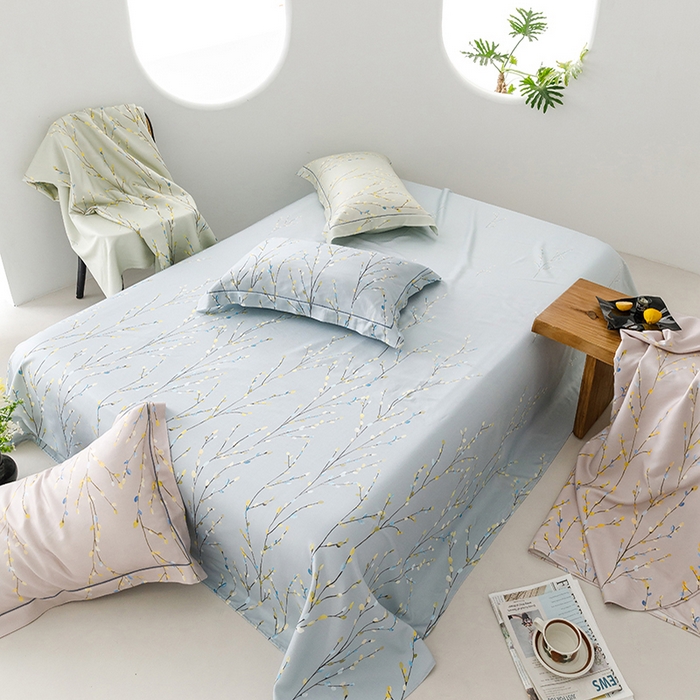 91家纺网 家纺一手货源 找家纺 洽想家 2025新款100%纯竹纤维凉席竹席冰丝席三件套空调席凉感席竹纤维软席子三件套 春意 兰