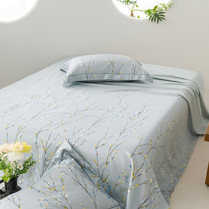 91家纺网 家纺一手货源 找家纺 洽想家 2025新款100%纯竹纤维凉席竹席冰丝席三件套空调席凉感席竹纤维软席子三件套 春意 兰