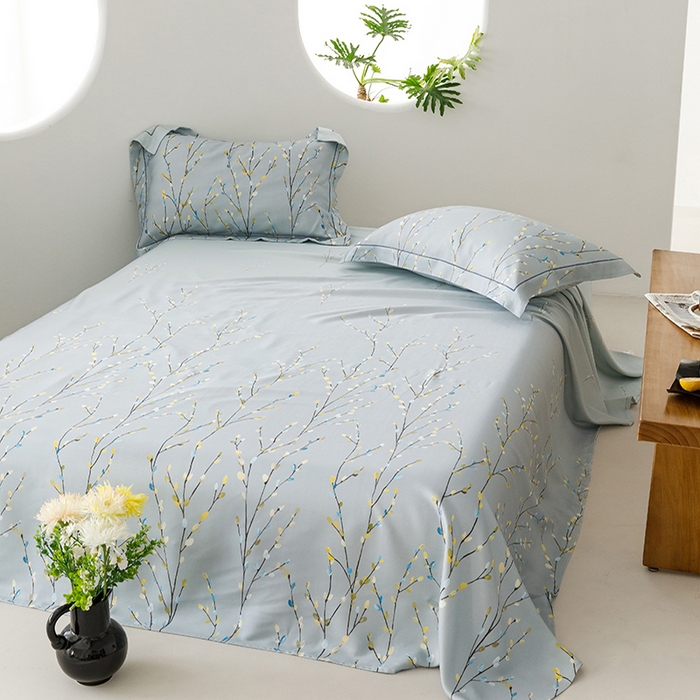 91家纺网 家纺一手货源 找家纺 洽想家 2025新款100%纯竹纤维凉席竹席冰丝席三件套空调席凉感席竹纤维软席子三件套 春意 兰