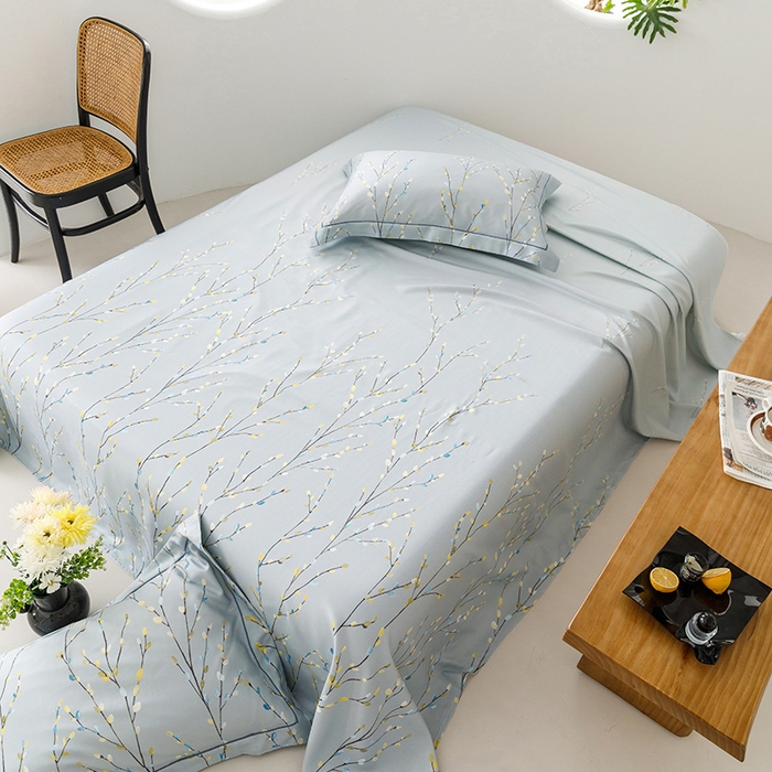 91家纺网 家纺一手货源 找家纺 洽想家 2025新款100%纯竹纤维凉席竹席冰丝席三件套空调席凉感席竹纤维软席子三件套 春意 兰