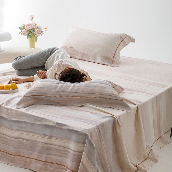 91家纺网 家纺一手货源 找家纺 洽想家 2025新款100%纯竹纤维凉席竹席冰丝席三件套空调席凉感席竹纤维软席子三件套 大理 咖