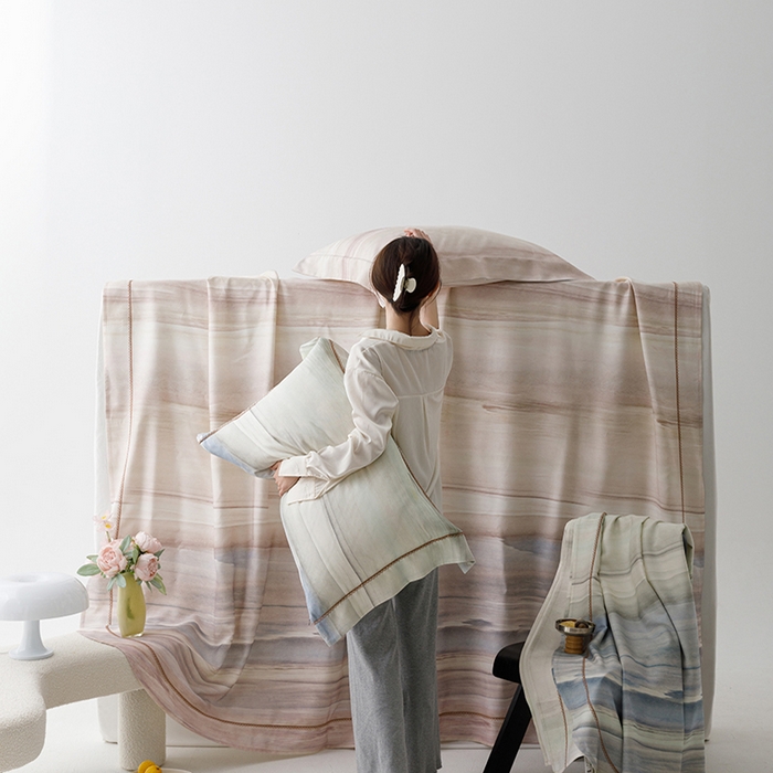 91家纺网 家纺一手货源 找家纺 洽想家 2025新款100%纯竹纤维凉席竹席冰丝席三件套空调席凉感席竹纤维软席子三件套 大理 咖