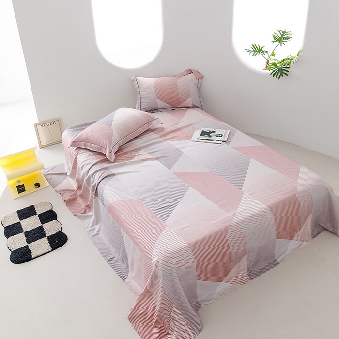 91家纺网 家纺一手货源 找家纺 洽想家 2025新款100%纯竹纤维凉席竹席冰丝席三件套空调席凉感席竹纤维软席子三件套 多彩 粉