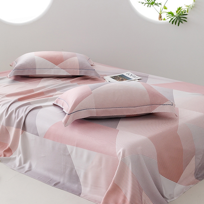 91家纺网 家纺一手货源 找家纺 洽想家 2025新款100%纯竹纤维凉席竹席冰丝席三件套空调席凉感席竹纤维软席子三件套 多彩 粉