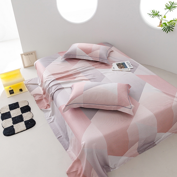 91家纺网 家纺一手货源 找家纺 洽想家 2025新款100%纯竹纤维凉席竹席冰丝席三件套空调席凉感席竹纤维软席子三件套 多彩 粉