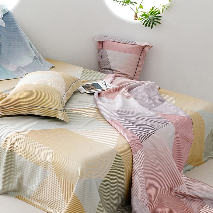 91家纺网 家纺一手货源 找家纺 洽想家 2025新款100%纯竹纤维凉席竹席冰丝席三件套空调席凉感席竹纤维软席子三件套 多彩 粉