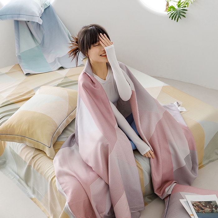 91家纺网 家纺一手货源 找家纺 洽想家 2025新款100%纯竹纤维凉席竹席冰丝席三件套空调席凉感席竹纤维软席子三件套 多彩 粉