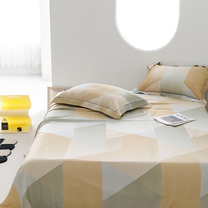 91家纺网 家纺一手货源 找家纺 洽想家 2025新款100%纯竹纤维凉席竹席冰丝席三件套空调席凉感席竹纤维软席子三件套 多彩 黄