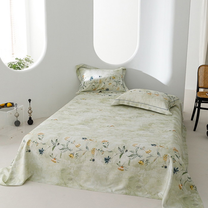 洽想家 2025新款100%纯竹纤维凉席竹席冰丝席三件套空调席凉感席竹纤维软席子三件套 海棠绿