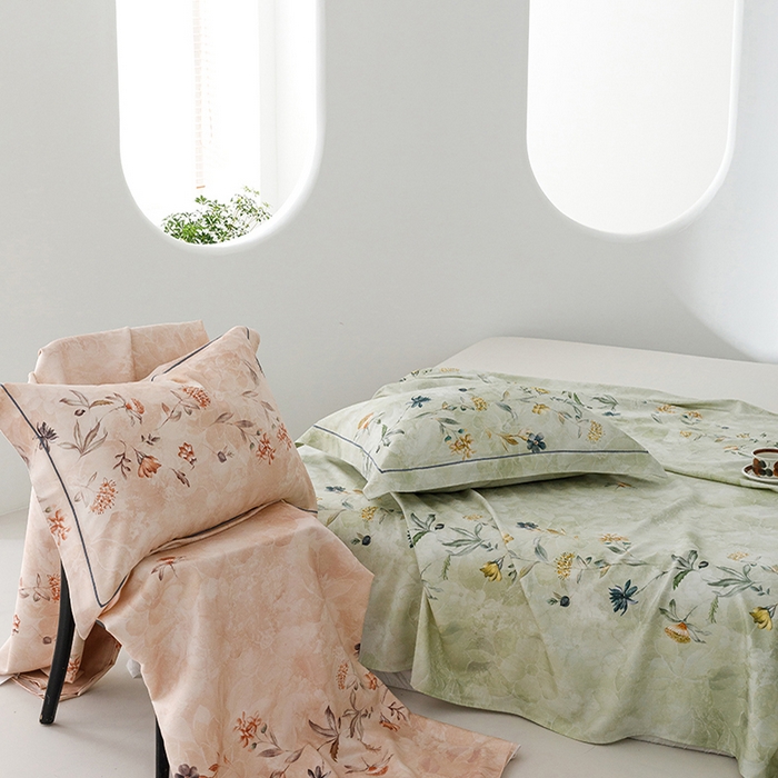 91家纺网 家纺一手货源 找家纺 洽想家 2025新款100%纯竹纤维凉席竹席冰丝席三件套空调席凉感席竹纤维软席子三件套 海棠绿